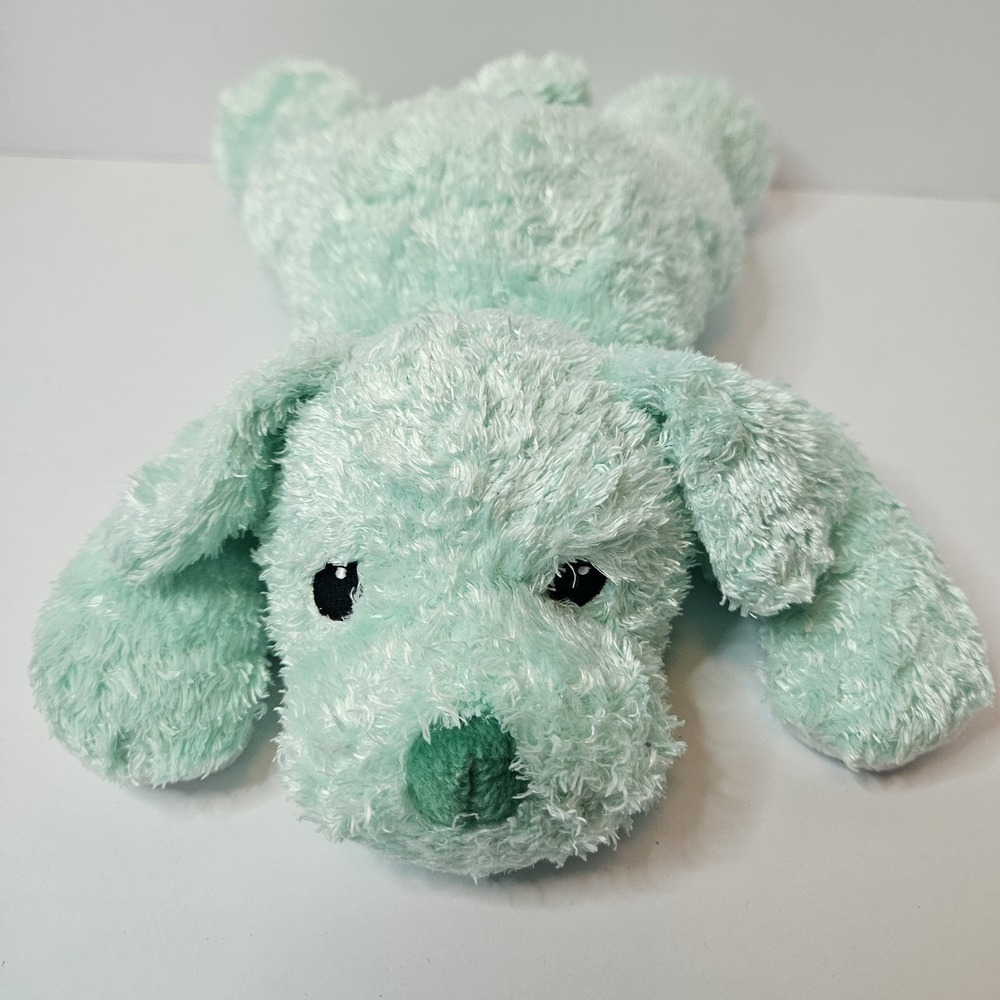 2001 Ty Cuddlepup Baby Mint Green Dog Puppy Plush Beanie Rattle Pillow Pals HTF